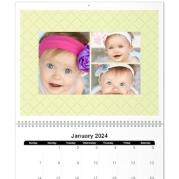11x14, 12 Month Deluxe Photo Calendar with Pastels design