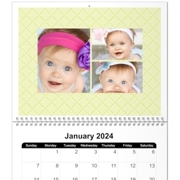 8x11, 12 Month Photo Calendar with Pastels design