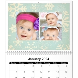 Same Day 8x11, 12 Month Photo Calendar with Pattern design