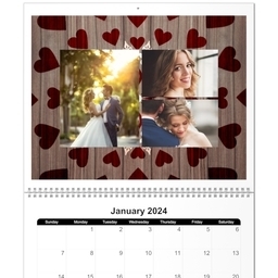 11x14, 12 Month Deluxe Photo Calendar with Rustic Lace design