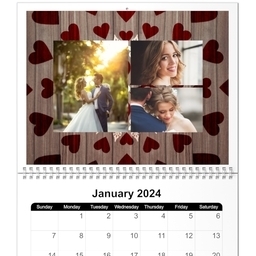 Same Day 8x11, 12 Month Photo Calendar with Rustic Lace design