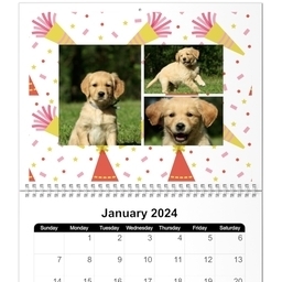 Same Day 8x11, 12 Month Photo Calendar with Seasonal Celebrations design
