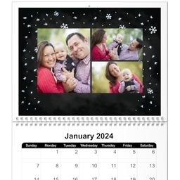 Same Day 8x11, 12 Month Photo Calendar with Seasonal Chalkboard design