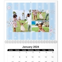 8x11, 12 Month Photo Calendar with Seasonal Family design