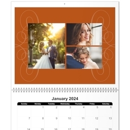 11x14, 12 Month Deluxe Photo Calendar with Swirl design