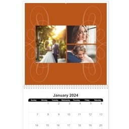 12x12, 12 Month Photo Calendar with Swirl design