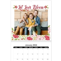 12x12, 12 Month Photo Calendar with Botanical Blossoms design