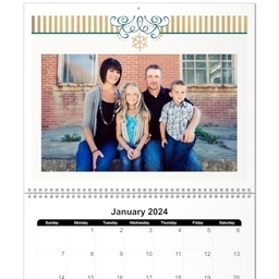 11x14, 12 Month Deluxe Photo Calendar with Elegant Seasonal Traditions design