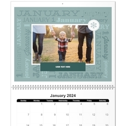 11x14, 12 Month Deluxe Photo Calendar with Monthly Words design