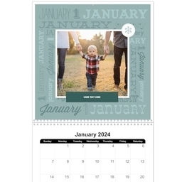 12x12, 12 Month Photo Calendar with Monthly Words design
