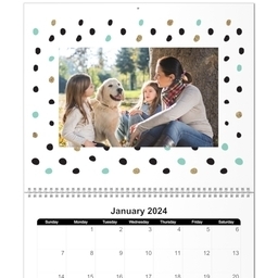 11x14, 12 Month Deluxe Photo Calendar with Pop Of Color design