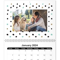 Same Day 8x11, 12 Month Photo Calendar with Pop Of Color design