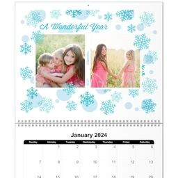 11x14, 12 Month Deluxe Photo Calendar with Simple Nature Pastel design