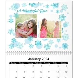 8x11, 12 Month Photo Calendar with Simple Nature Pastel design