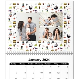 8x11, 12 Month Photo Calendar with Treasure Map design
