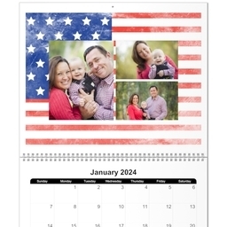 11x14, 12 Month Deluxe Photo Calendar with Vintage Americana design