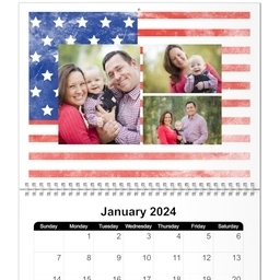 Same Day 8x11, 12 Month Photo Calendar with Vintage Americana design