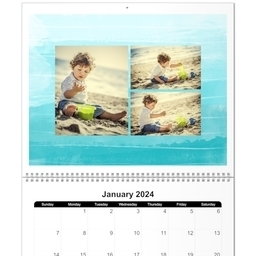 11x14, 12 Month Deluxe Photo Calendar with Watercolor design