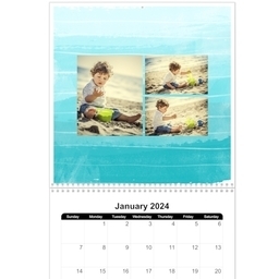 12x12, 12 Month Photo Calendar with Watercolor design