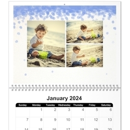 Same Day 8x11, 12 Month Photo Calendar with Watercolor Ombre design