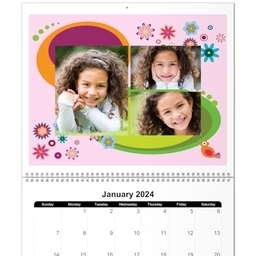 11x14, 12 Month Deluxe Photo Calendar with Whimsy design