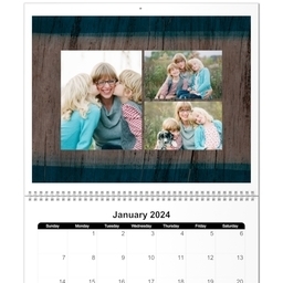 11x14, 12 Month Deluxe Photo Calendar with Wood design