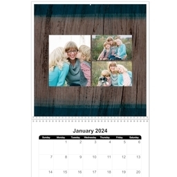12x12, 12 Month Photo Calendar with Wood design