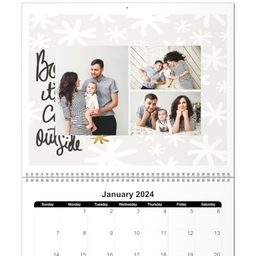 11x14, 12 Month Deluxe Photo Calendar with Year At A Glance design