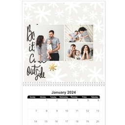 12x12, 12 Month Photo Calendar with Year At A Glance design