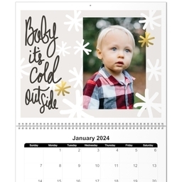 11x14, 12 Month Deluxe Photo Calendar with Year Of Holidays design