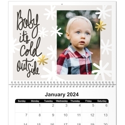 Same Day 8x11, 12 Month Photo Calendar with Year Of Holidays design
