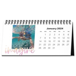 8"x4" Desk Calendar (Flexible Start Date) with Brushed Inspirationals design