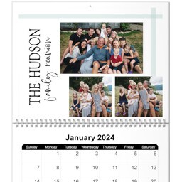 Same Day 8x11, 12 Month Photo Calendar with Generations of Love design