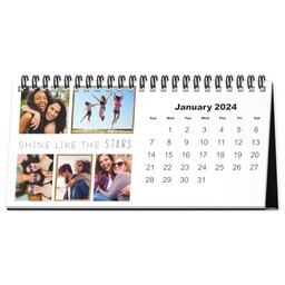 8"x4" Desk Calendar (Flexible Start Date) with Gleaming Frames design
