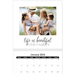 12x12, 12 Month Photo Calendar with Life is Beautiful design