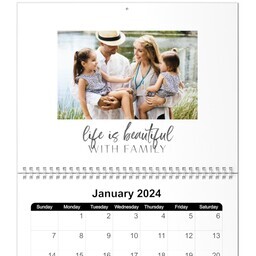 Same Day 8x11, 12 Month Photo Calendar with Life is Beautiful design