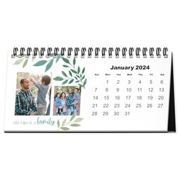 8"x4" Desk Calendar (Flexible Start Date) with Lovely Botanicals design