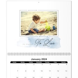 11x14, 12 Month Deluxe Photo Calendar with Watercolor Wonders design