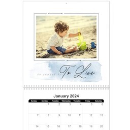 12x12, 12 Month Photo Calendar with Watercolor Wonders design