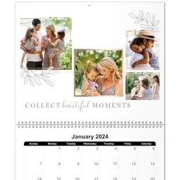 11x14, 12 Month Deluxe Photo Calendar with Delightful Days design