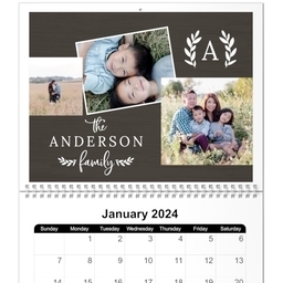 8x11, 12 Month Photo Calendar with Family is Everything design