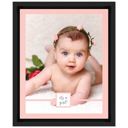 8x10 Photo Canvas With Floating Frame with It's A Girl design