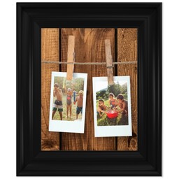 8x10 Photo Canvas With Classic Frame with Snapshots Dark Wood design