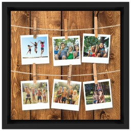 8x8 Photo Canvas With Floating Frame with Snapshots Dark Wood design