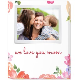 11x14 Photo Canvas with Watercolor Flowers with Text design