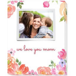 16x20 Photo Canvas with Watercolor Flowers with Text design