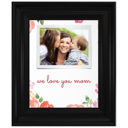8x10 Photo Canvas With Classic Frame with Watercolor Flowers with Text design