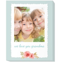 11x14 Photo Canvas with White Frame with Flower design