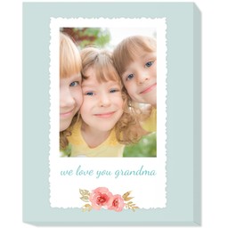 16x20 Photo Canvas with White Frame with Flower design