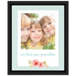 8x10 Photo Canvas With Floating Frame with White Frame with Flower design